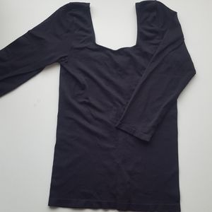 T babaton 3/4 length sleeve bodycon top m/l black